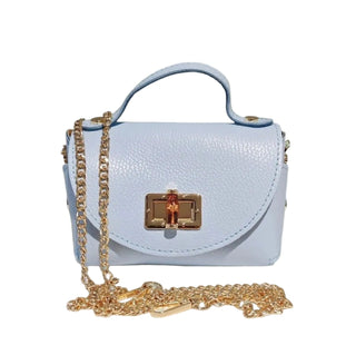 Sac en cuir bleu pastel