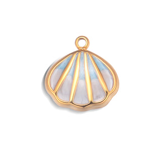 Charms coquillage bleu