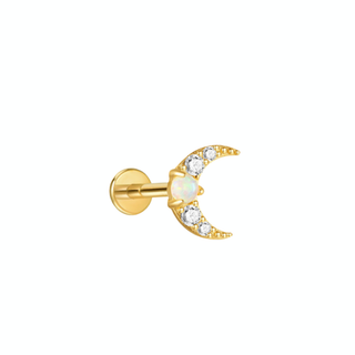 Piercing lune opale - Titane