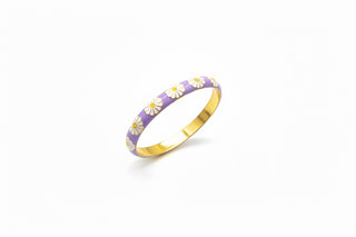 Bracelet pâquerettes mauve
