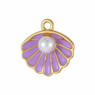 Charms coquillage violet