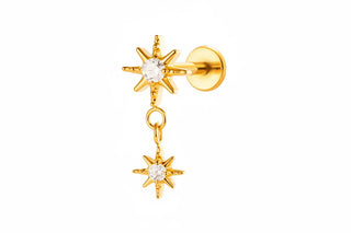 Piercing Double Étoile - Titane