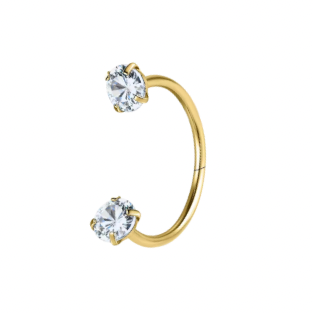 Piercing Horseshoe strass - titane