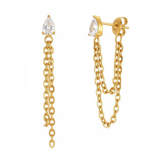 Boucles pendantes strass - acier