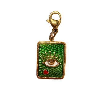 Charms plaque œil vert