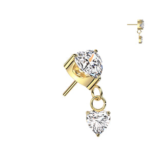 Piercing Double Coeur - Titane