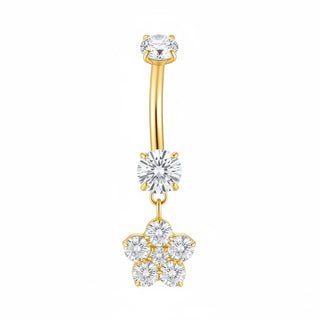 Piercing Fleur Strass - Titane