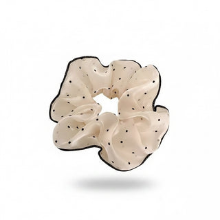 Chouchou XL blanc à pois