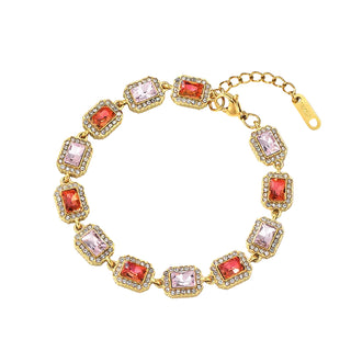 Bracelet coussins rose&orange - Acier