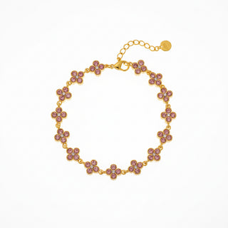 Bracelet trèfles rose - acier