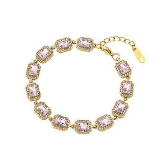 Bracelet coussins rose - Acier