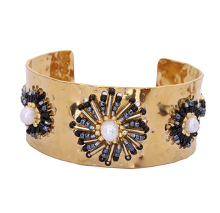 Manchette fleurs noires