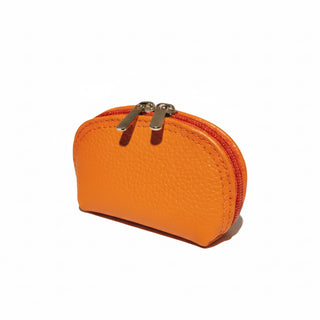 Porte monnaie cuir orange