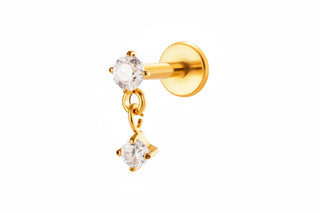 Piercing Double Strass - Titane