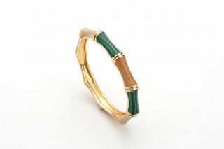 Bracelet Bambou Vert & nude