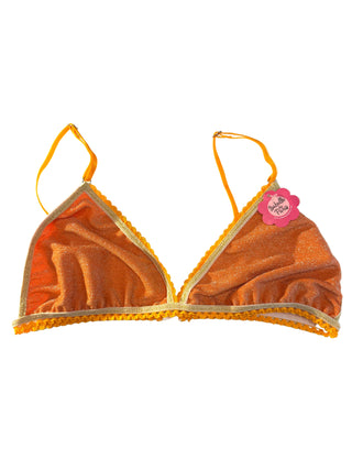 Haut de maillot de bain orange à paillettes