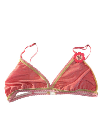 Haut de maillot de bain rose à paillettes