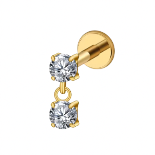 Piercing Double Strass - Titane