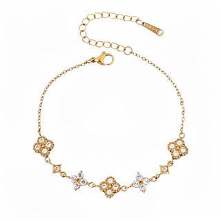 Bracelet trèfle et étoile - acier
