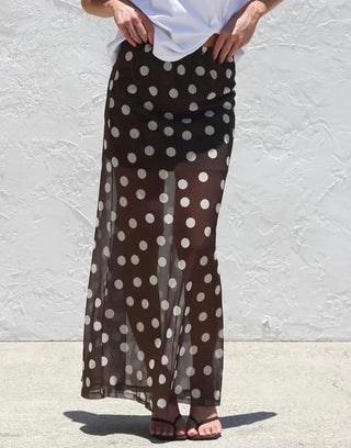 Jupe longue à pois