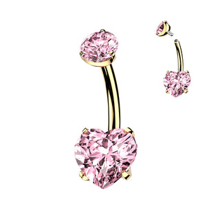 Piercing Coeur Rose - Titane