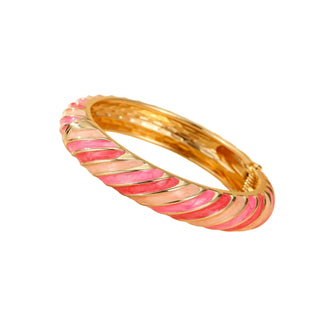 Bracelet strié rose