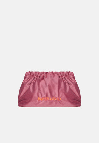 Pochette en velours rose