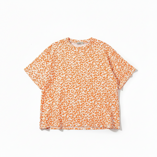 Tee shirt leopard orange fluo