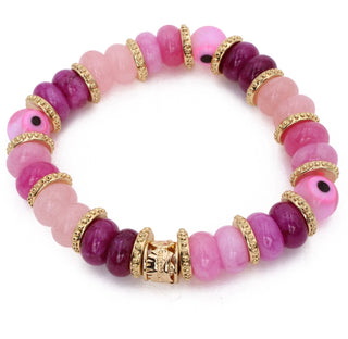 Bracelet œil en quartz rose