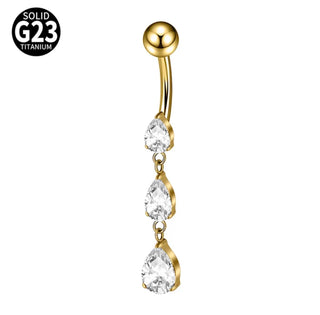 Piercing Triple Strass - Titane