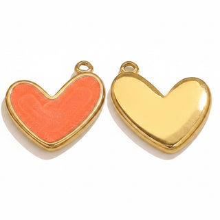 Charms cœur orange