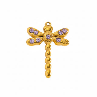 Charms libellule violette