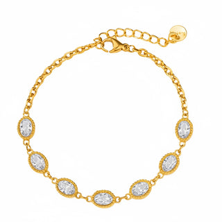 Bracelet strass rond  - acier
