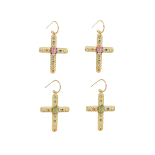 Boucles Croix Mosaïque - acier