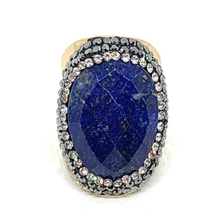 Bague Lapis Lazuli acier inoxydable