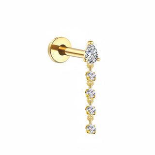 Piercing méga strass dangle - Titane