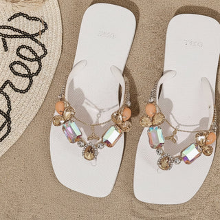 Savate blanche strass nacré