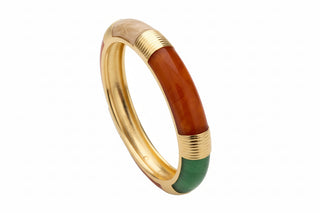 Bracelet doré, vert & nude