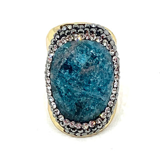 Bague Apatite acier inoxydable