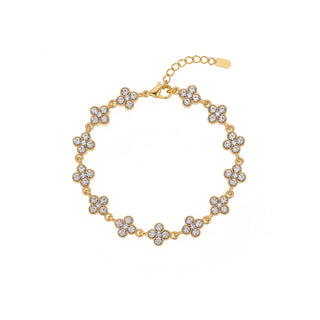 Bracelet trèfles strass - acier