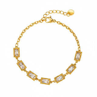Bracelet strass carré  - acier