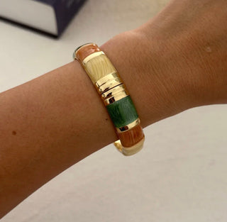 Bracelet jaune, vert & marron