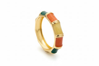 Bracelet jaune, vert & nude