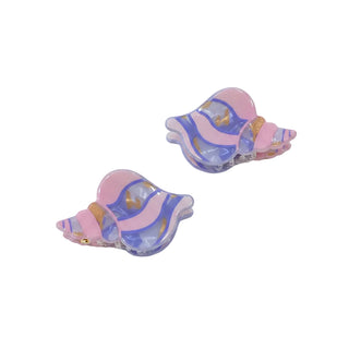 2 pinces coquillage rose