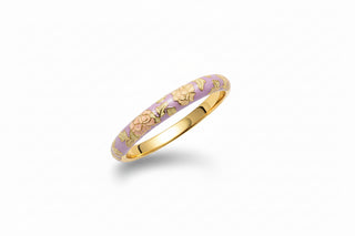 Bracelet fleurs lilas & vert