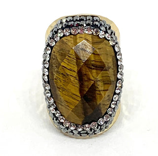 Bague Œil de tigre acier inoxydable