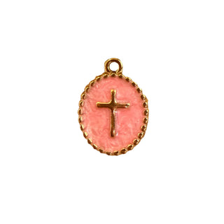 Charms croix rose