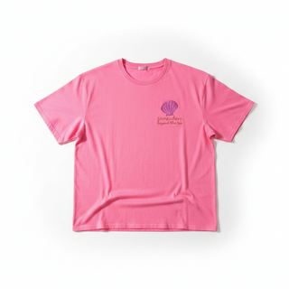 Tee shirt somewhere rose fluo