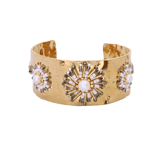 Manchette fleurs blanches