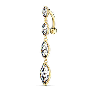 Piercing nombril flottant strass - Acier